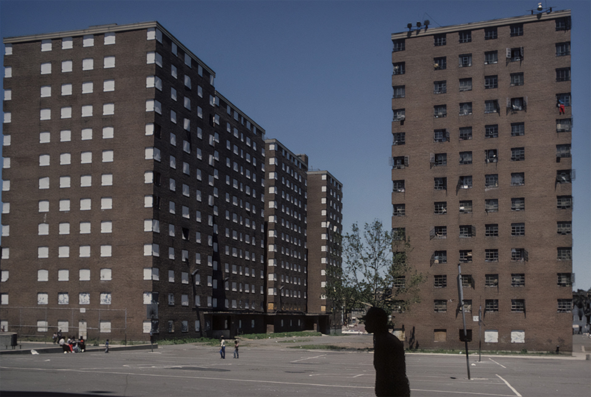 View of Columbus Homes, a public housing project in Newark, New Jersey in 1980.