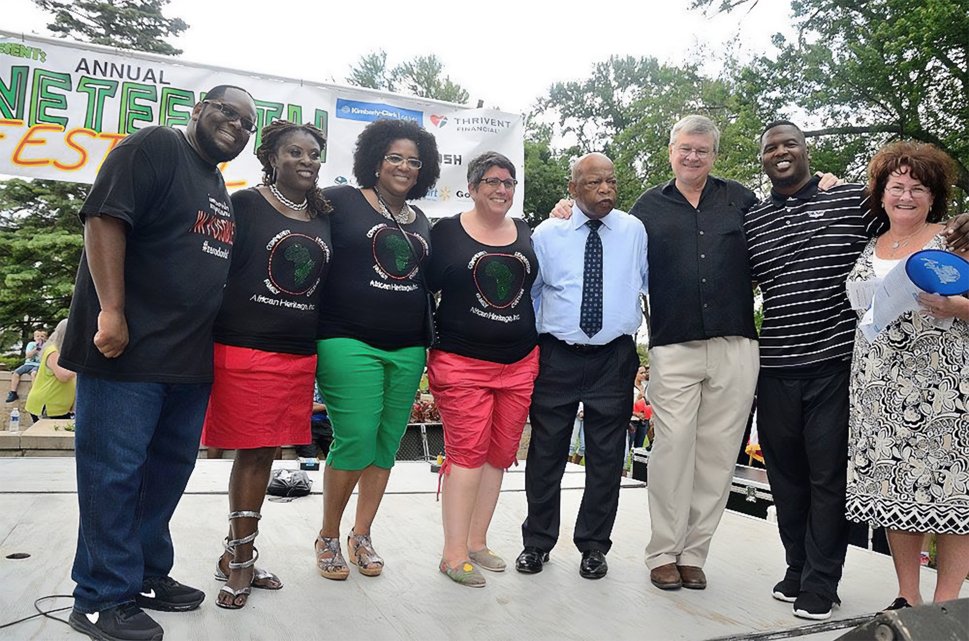 Organized by African Heritage Inc., Appleton's contemporary Juneteenth Festival began in 2010. It has grown to an annual attendance of thousands. John Lewis was featured speaker at the 2018 event.